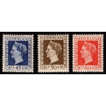 1948 Holland - AFA 501-03 - Dronning Wilhelmina - Komplet sæt - Postfrisk.